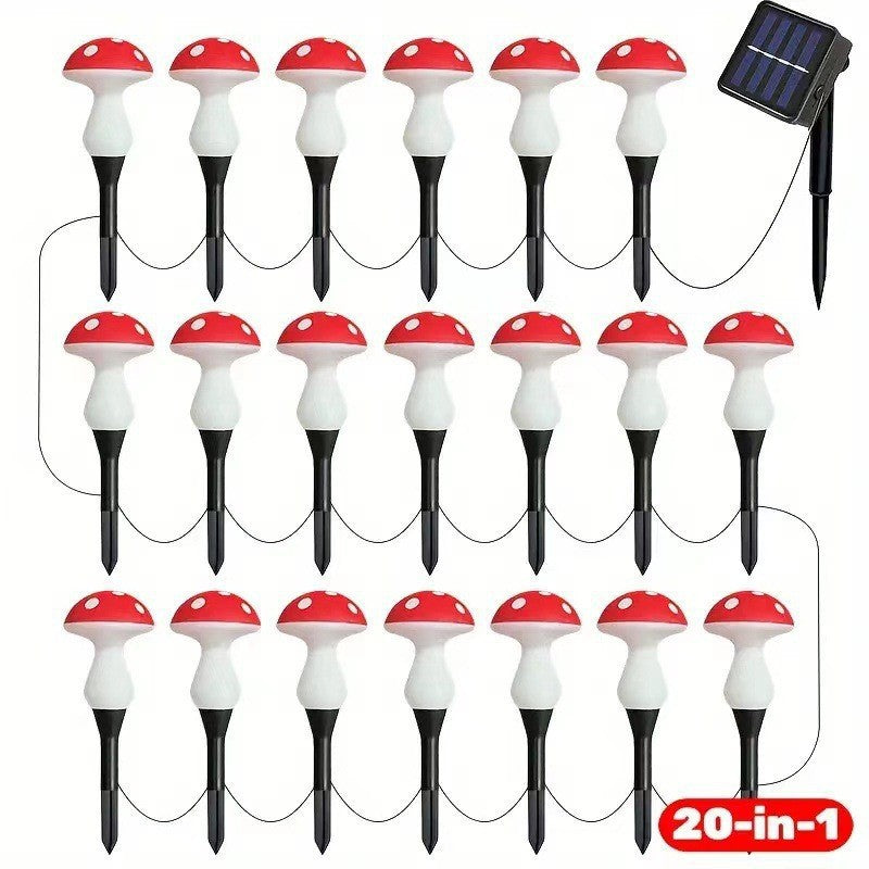 Solar luminous mushroom lamp, outdoor waterproof courtyard park lawn light
