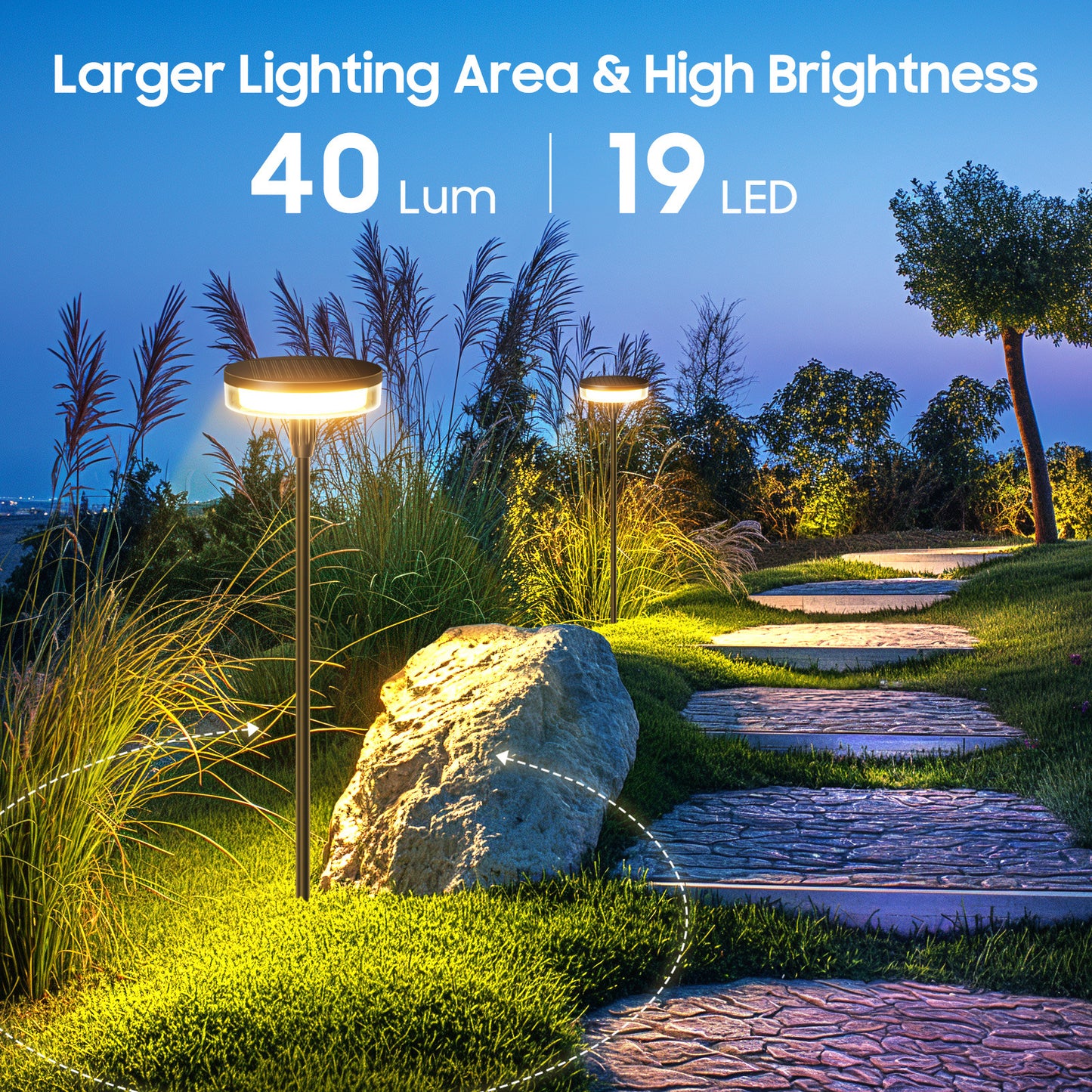 Solar Powered Swing LED Stake Light – Waterproof Garden Decoration Lamp for Lawn, Villa & Landscape