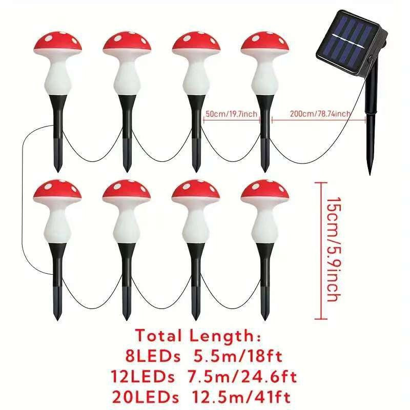 Solar luminous mushroom lamp, outdoor waterproof courtyard park lawn light