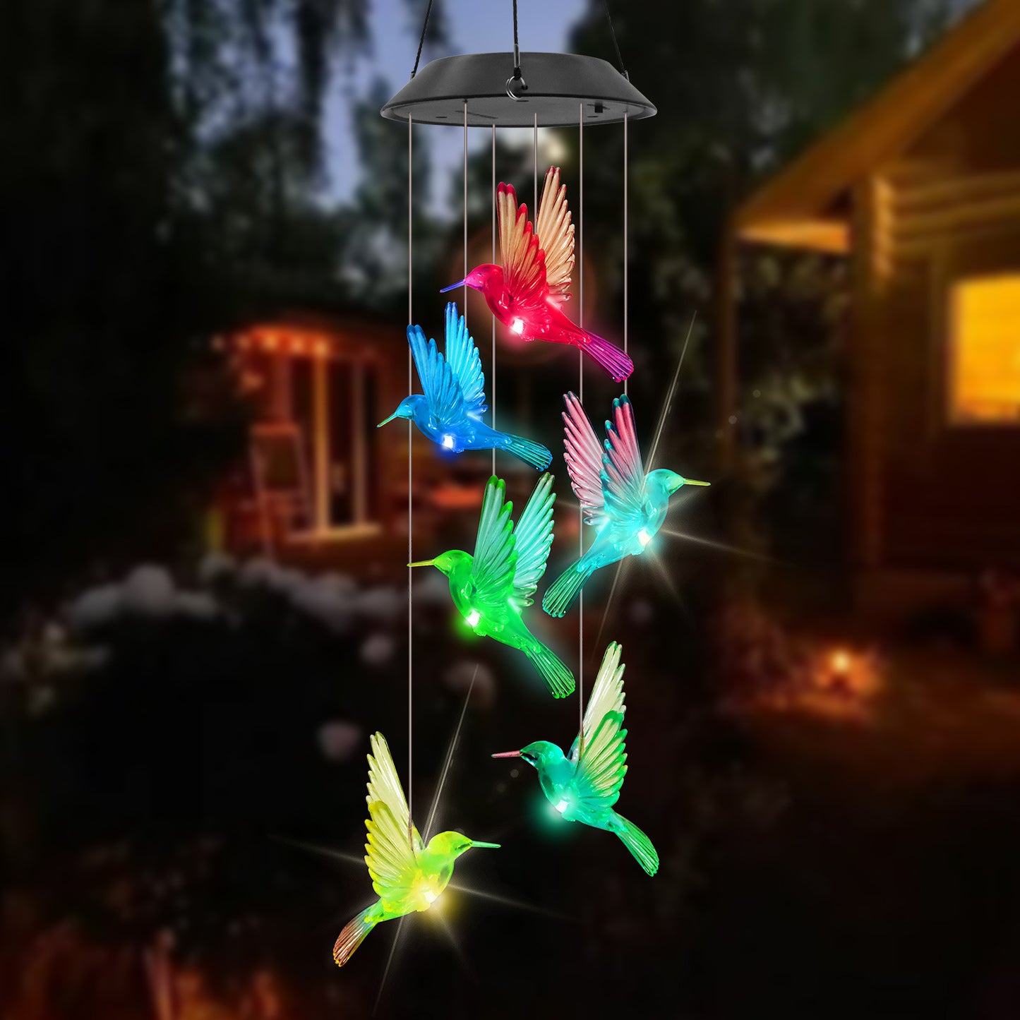 Solar Blue Bird Wind Chime Light