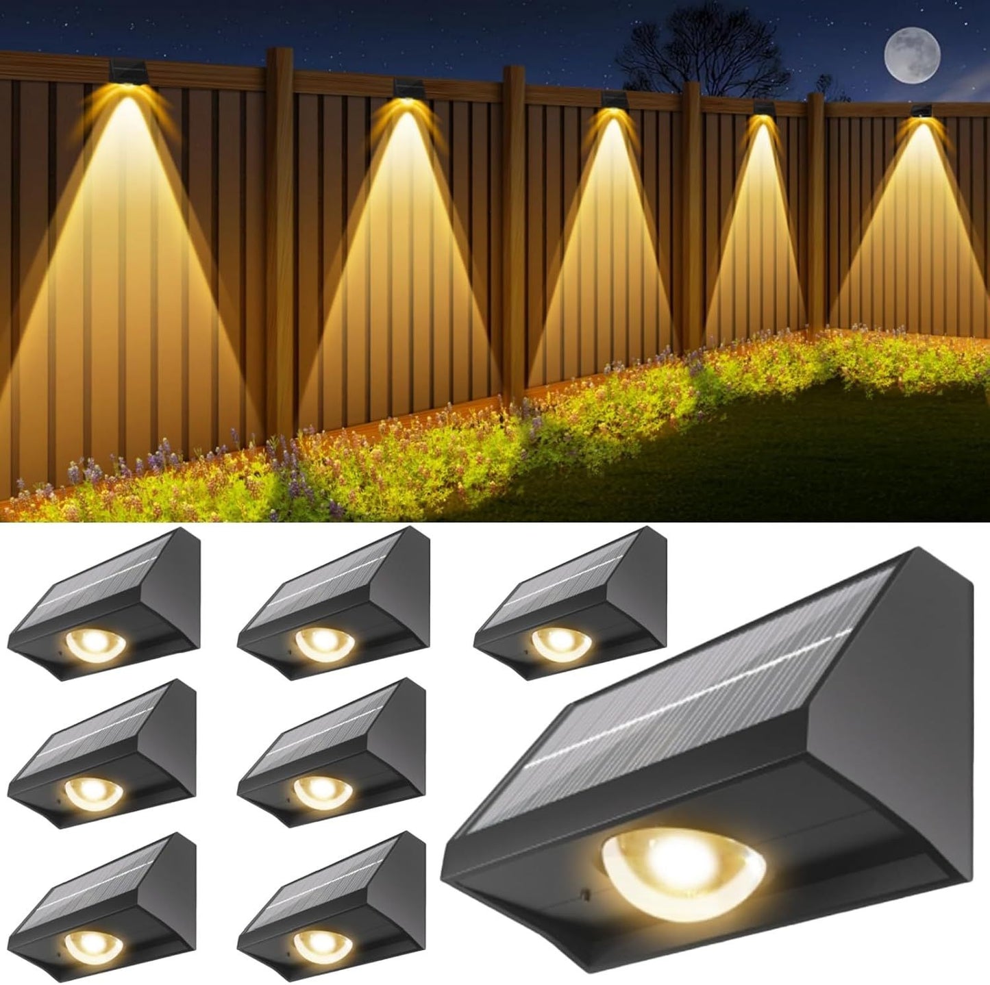 Solar wall light, suitable for exterior walls, steps, automatically turns on after dark