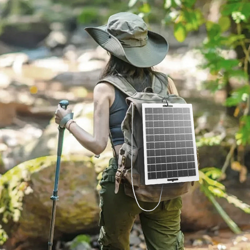 5-12V 10W Solar USB Charging Panel Outdoor Camping Mobile Phone Power Bank Charger