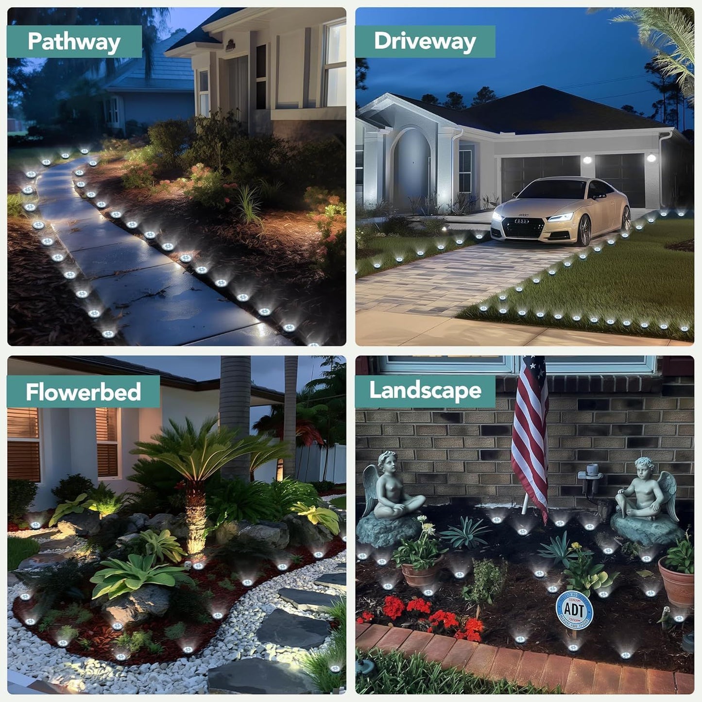 Neu Outdoor Solar 8LED Edelstahl Boden Stake Licht Garten Rasen Licht Pathway Garten Boden Stake Licht Pfad Licht