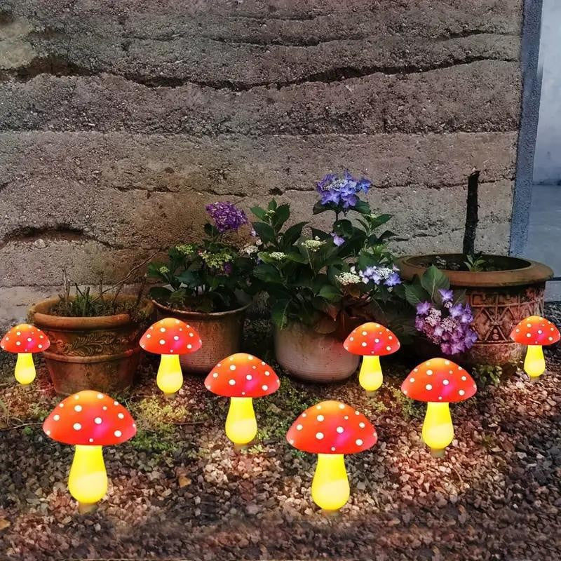 Solar luminous mushroom lamp, outdoor waterproof courtyard park lawn light