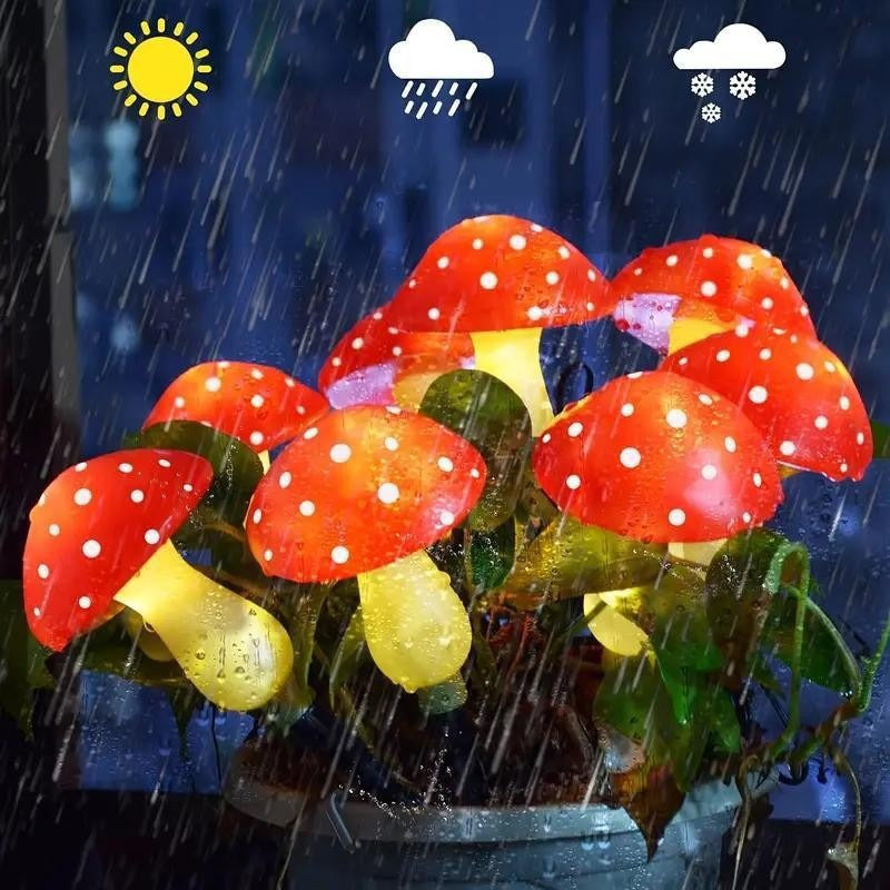 Solar luminous mushroom lamp, outdoor waterproof courtyard park lawn light