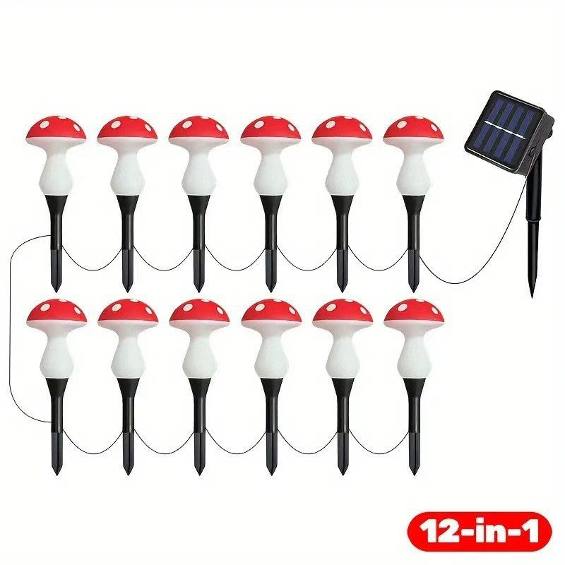 Solar luminous mushroom lamp, outdoor waterproof courtyard park lawn light