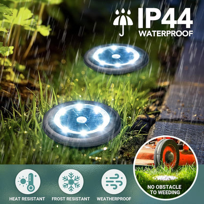 Lampe solaire d'extérieur à 8 LED en acier inoxydable, éclairage de jardin, de pelouse, de chemin
