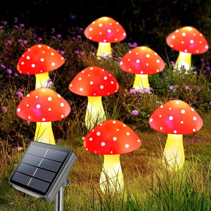 Solar luminous mushroom lamp, outdoor waterproof courtyard park lawn light