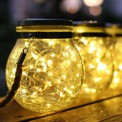 Solar Crack Bottle Light Mason Bottle Villa Courtyard Garden Yard Balcony Hanging Tree Wishing Lamp