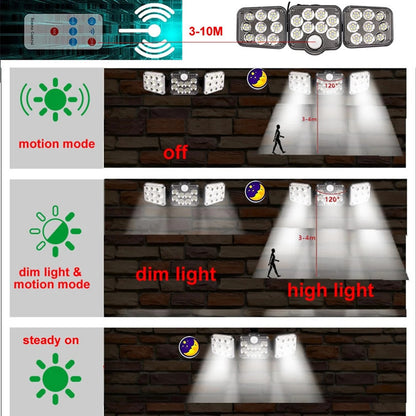 Solar Remote Control Induction Led Garden Lamp Home Garage Street Lamp