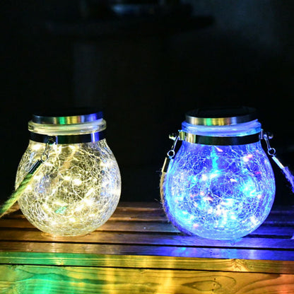 Solar Crack Bottle Light Mason Bottle Villa Courtyard Garden Yard Balcony Hanging Tree Wishing Lamp