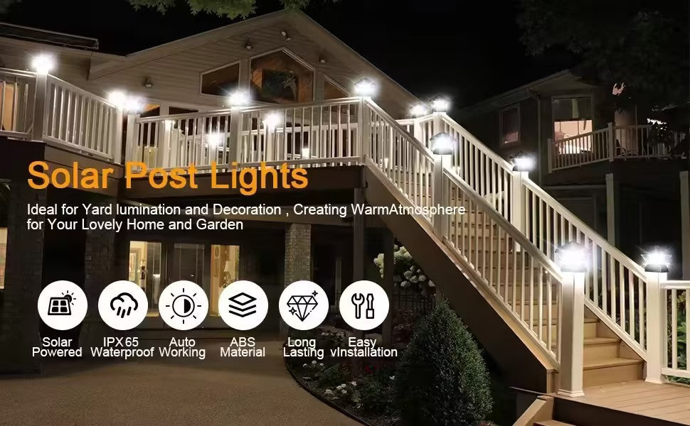 Solar Post Light, Suitable for Doorway, Courtyard, Lawn, Garden