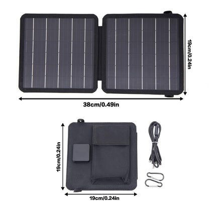 Single Crystal Solar Folding Bag 10W Portable Solar Charger USB + TYEP-C Dual Output Port