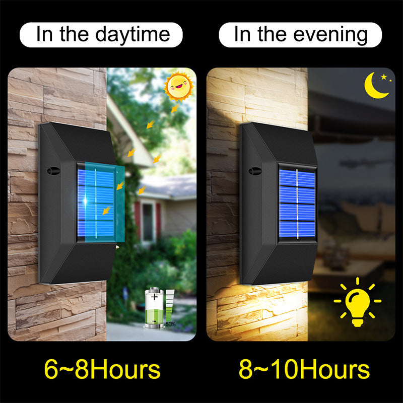 Solar Wall Light, Outdoor IP65 Protection Garden Courtyard Stair Decoration Fence Light