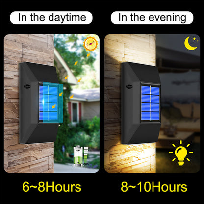 Solar Wall Light, Outdoor IP65 Protection Garden Courtyard Stair Decoration Fence Light