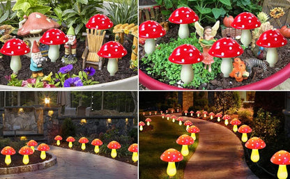 Solar luminous mushroom lamp, outdoor waterproof courtyard park lawn light