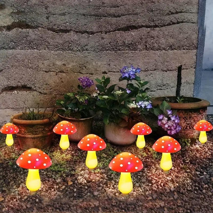 Solar luminous mushroom lamp, outdoor waterproof courtyard park lawn light