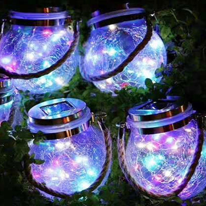 Solar Crack Bottle Light Mason Bottle Villa Courtyard Garden Yard Balcony Hanging Tree Wishing Lamp