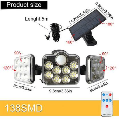 Solar Remote Control Induction Led Garden Lamp Home Garage Street Lamp