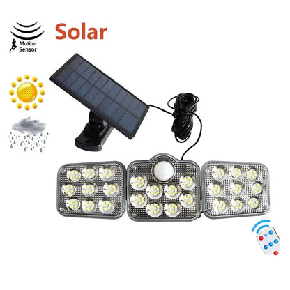 Solar Remote Control Induction Led Garden Lamp Home Garage Street Lamp