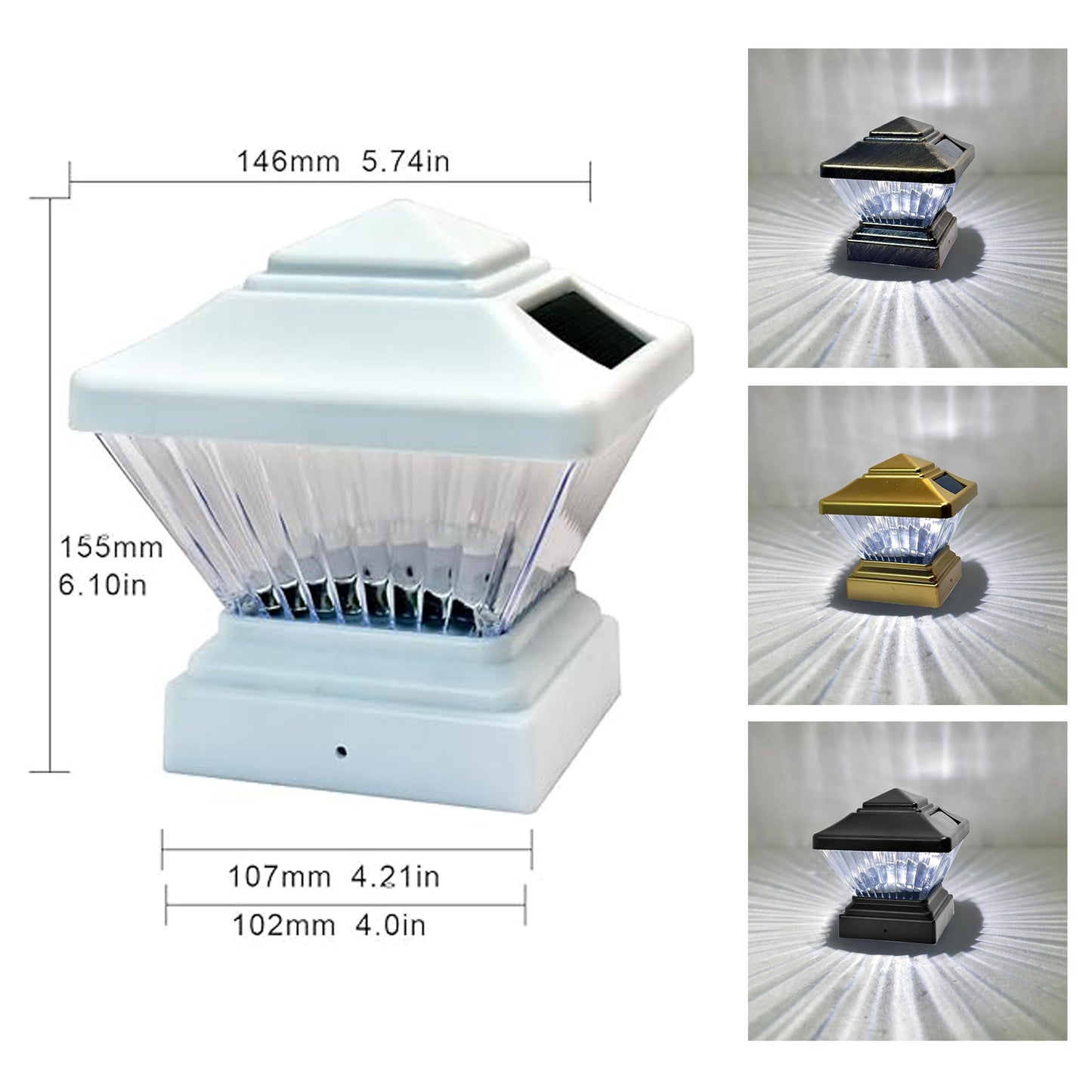 Solar Post Light, Suitable for Doorway, Courtyard, Lawn, Garden
