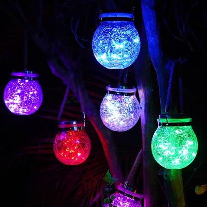 Solar Crack Bottle Light Mason Bottle Villa Courtyard Garden Yard Balcony Hanging Tree Wishing Lamp