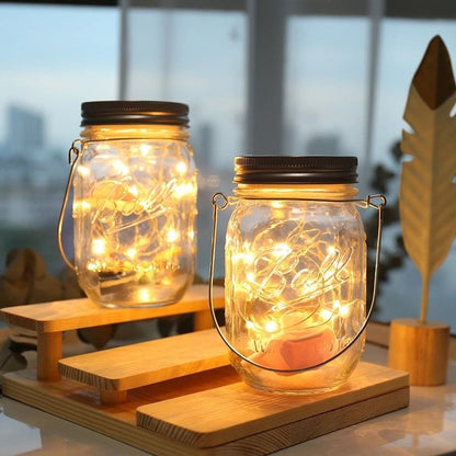 Solar Crack Bottle Light Mason Bottle Villa Courtyard Garden Yard Balcony Hanging Tree Wishing Lamp
