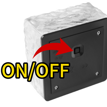 Outdoor 4LED Solar-Powered Ice Brick Square Ground Buried Landscape Tile Light - Eco-Friendly Garden Pathway Lighting System with Premium LED Tech