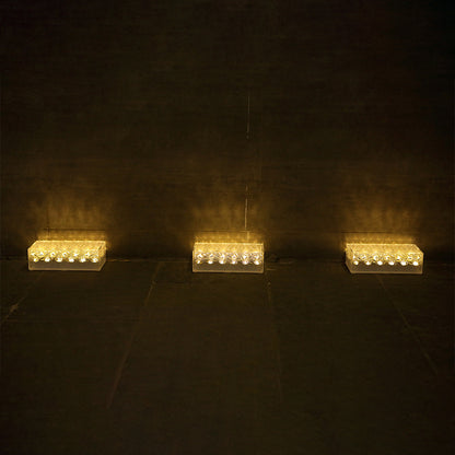 solar rectangular ice brick lamp, suitable for villa, garden, courtyard, stair decoration lamp