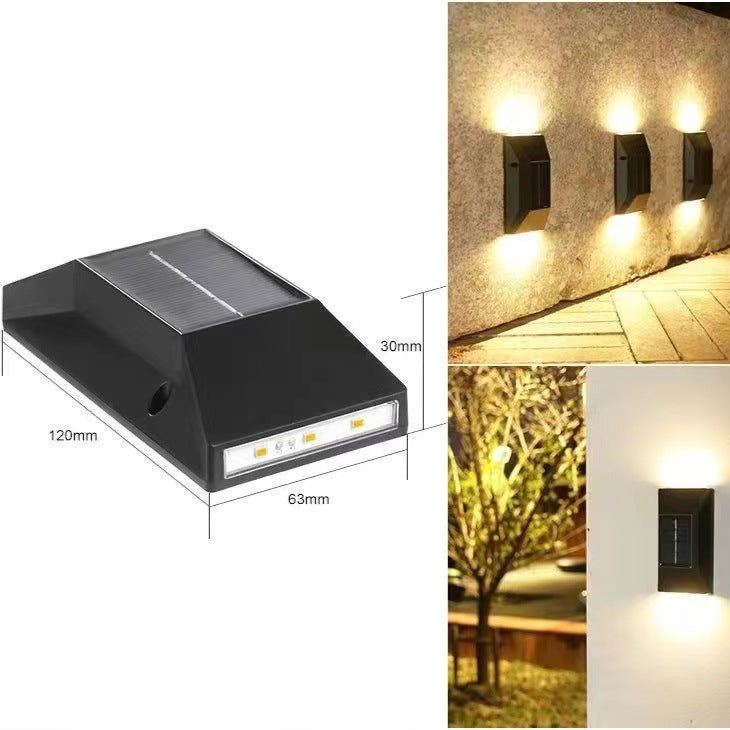 Solar Wall Light, Outdoor IP65 Protection Garden Courtyard Stair Decoration Fence Light